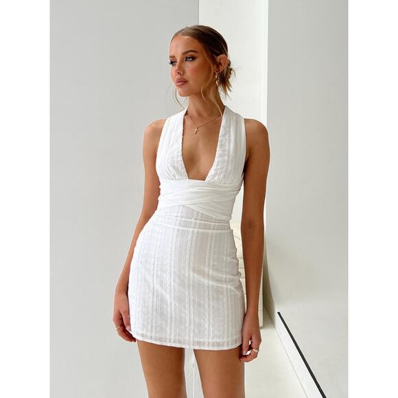 Princess Polly Alsace Mini Dress White - US 12 - Picture 4 of 5